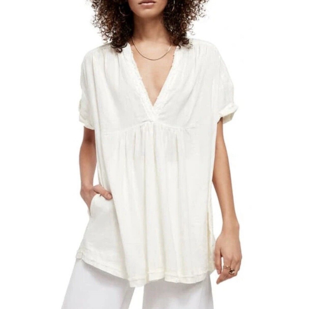 Free People Get Away with Me Tunic Small Coverup Beachy Boho Coastal Cowgirl Top